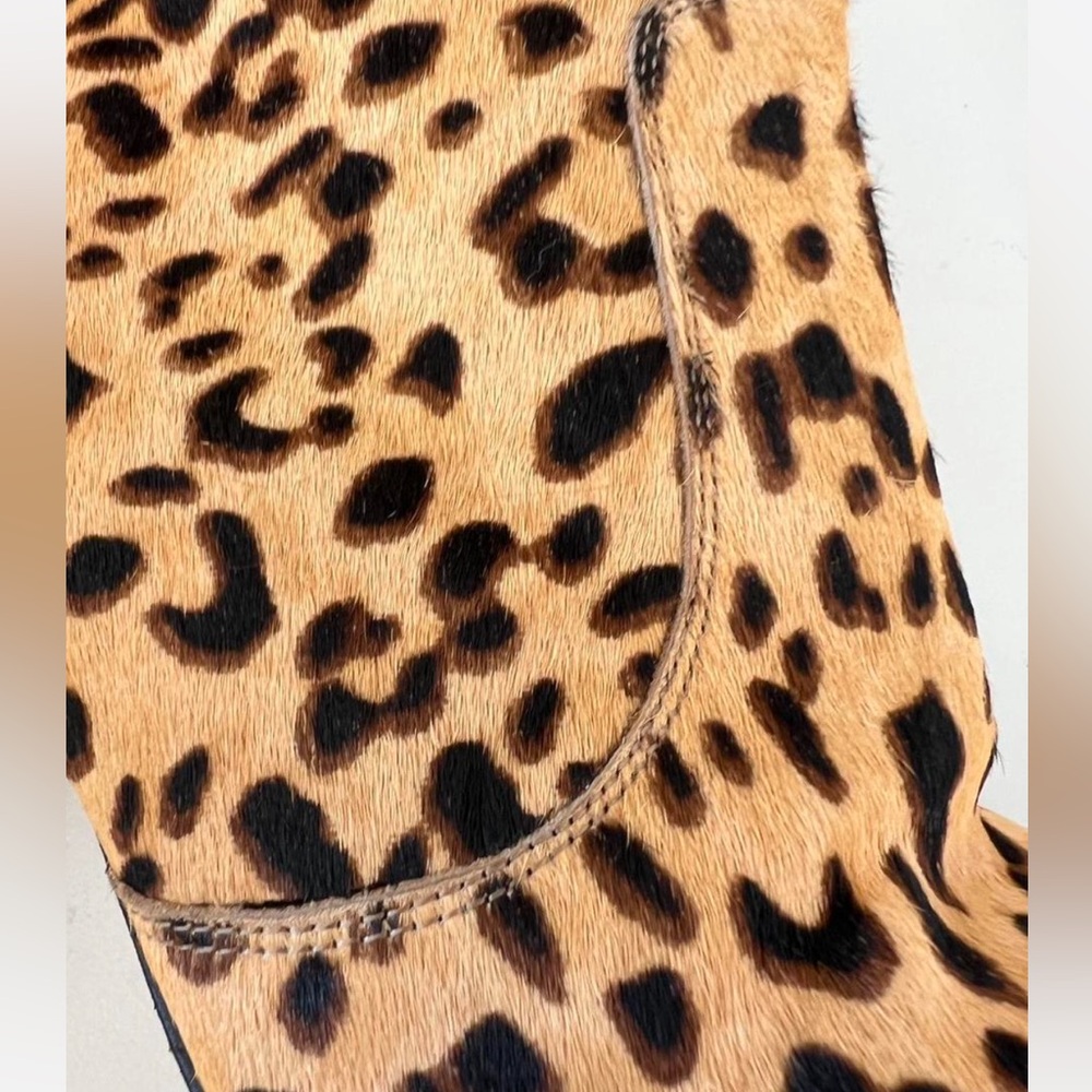 Halogen Nordstrom Leopard Calf Hair Pointed Toe Ankle Booties - 8M - Picture 6 of 6